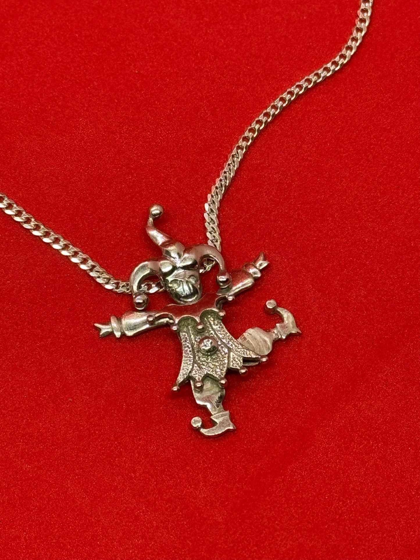 Dancing Joker Pendant Sterling Silver