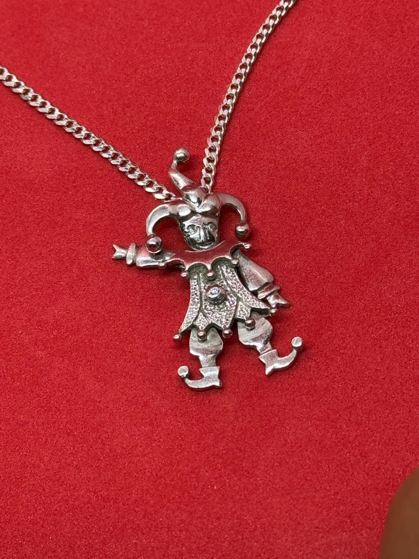 Dancing Joker Pendant Sterling Silver