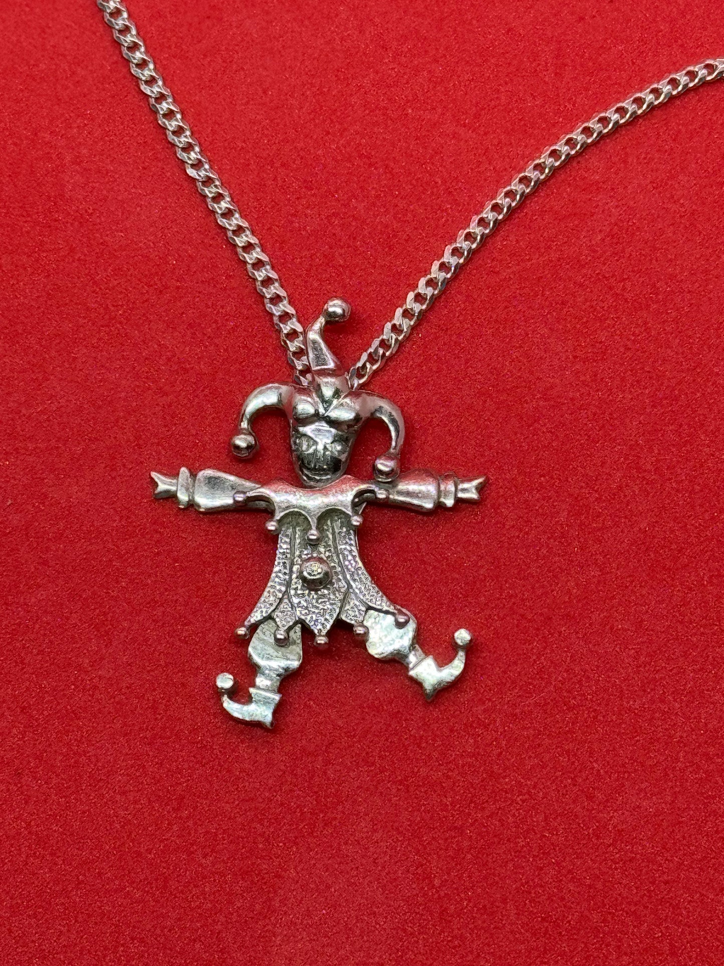 Dancing Joker Pendant Sterling Silver