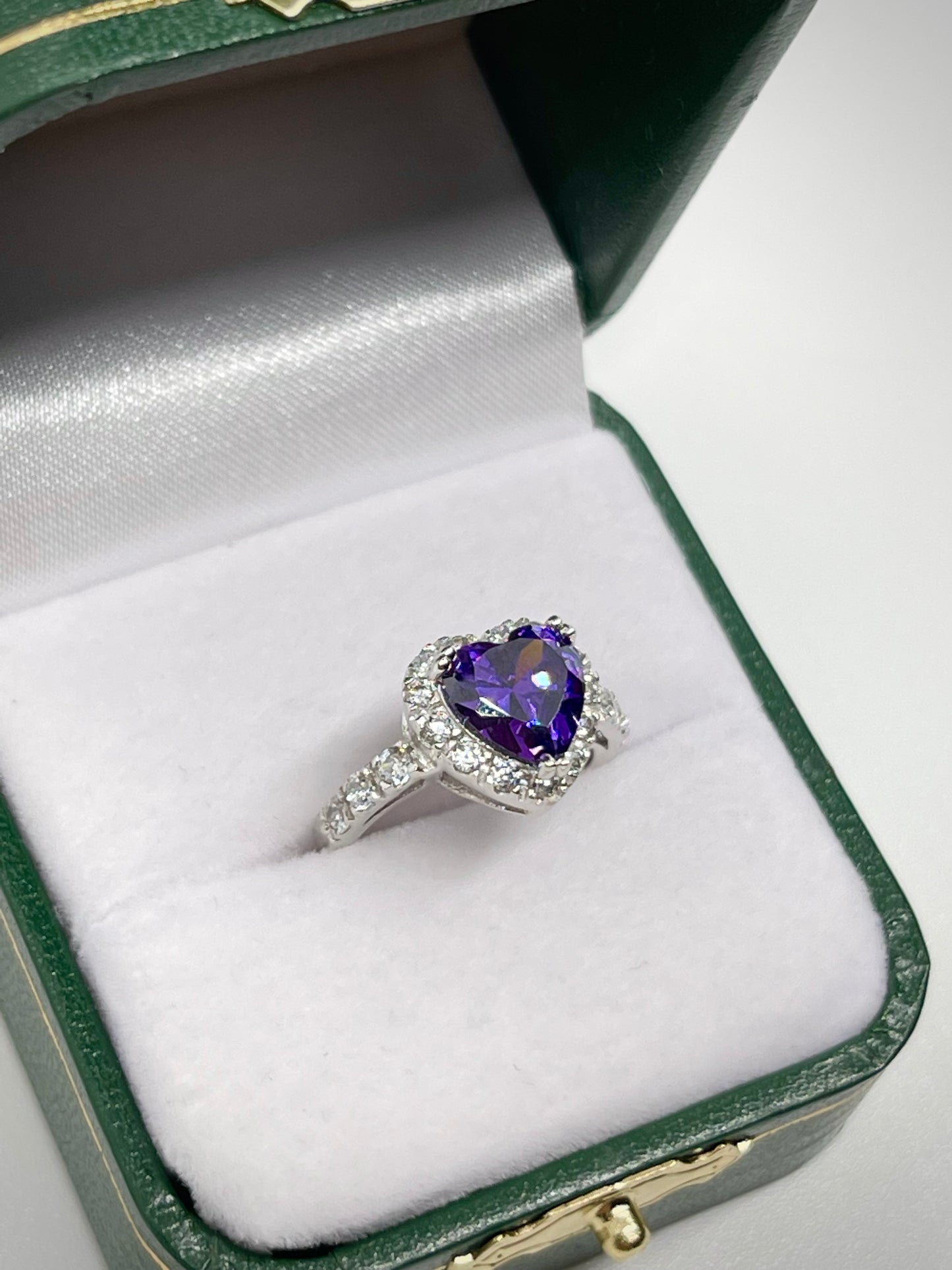 Purple Heart Ring 925 Sterling Silver