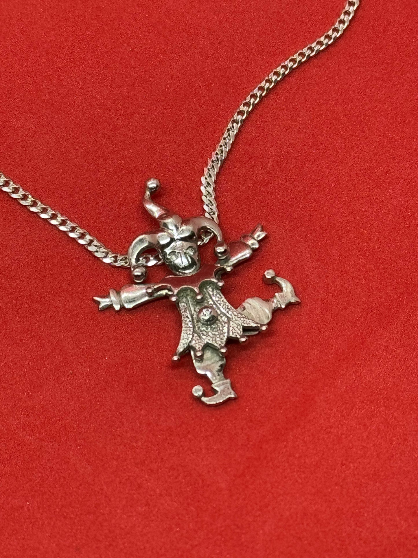 Dancing Joker Pendant Sterling Silver