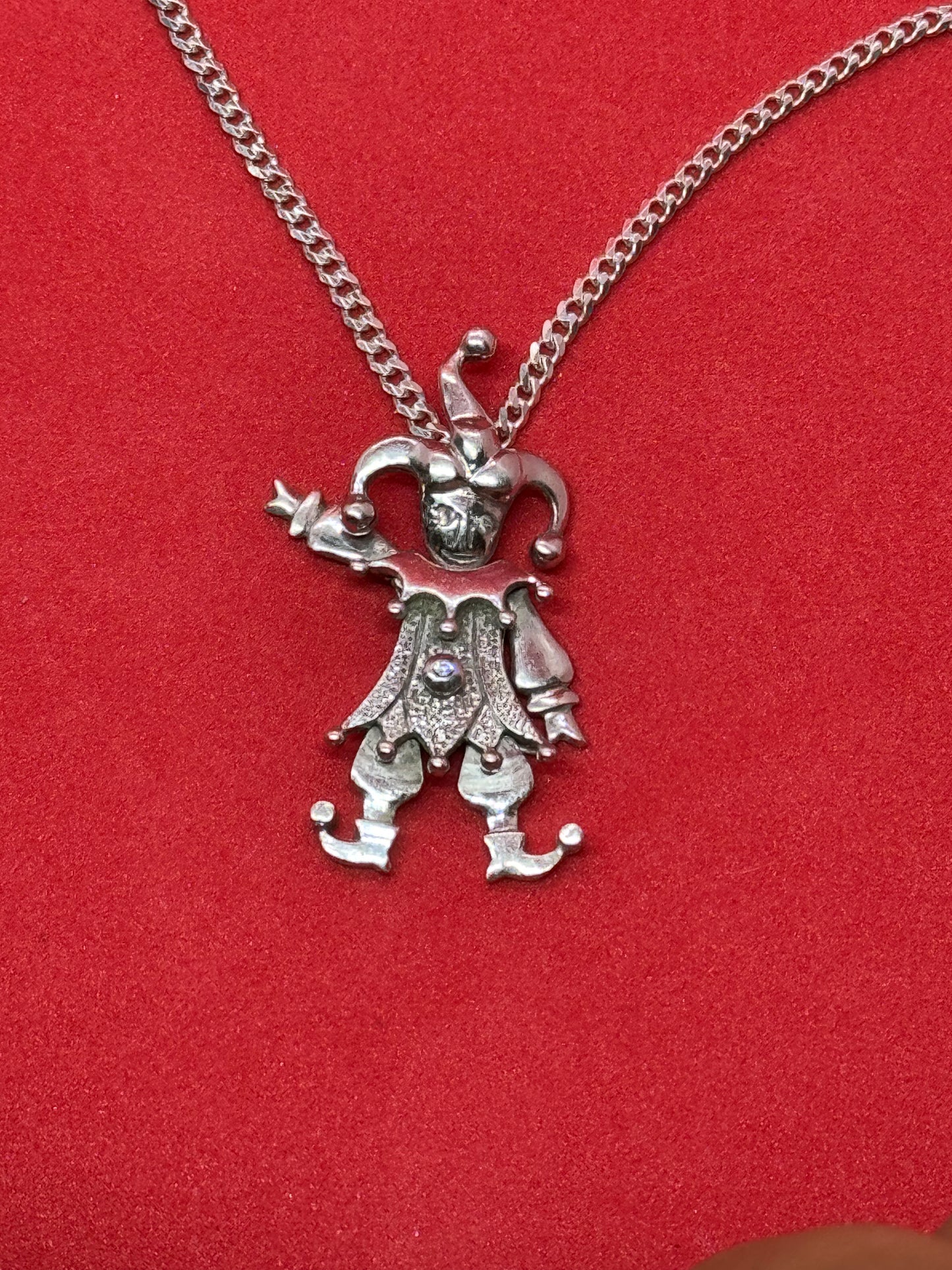 Dancing Joker Pendant Sterling Silver